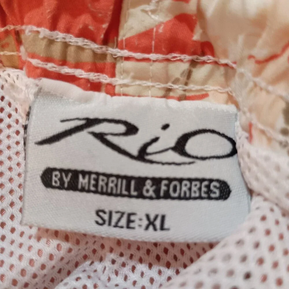 Rio by Merrill & Forbes Men's Swim Trunks shorts Side Pockets Tropical  Size XL